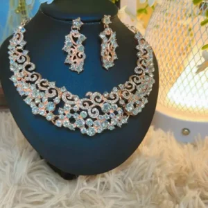 Diamond Cut Bridal Necklace - Rose Gold
