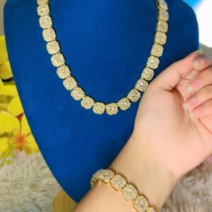Hip Hop Chain with Bracelet Golden
