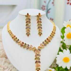 Leaf Shape Necklace - Multi Color
