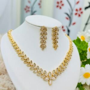 Leaf Shape Necklace - White